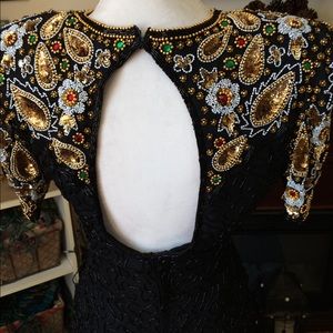 Vintage Lawrence Kazar Bead & Sequin Dress
